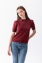 Polo Collar Short Sleeve Women's Knitwear T-Shirt - Buttoned Slim Knitted Casual Stylish Women's T-Shirt - T-Shirt - 3