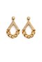 Rose Gold Steel Geometric Chain Detail Modern Design Women's Earrings
