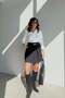 Black Pleated Short Skirt