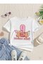 Girl's Birthday Printed Oversized Comfortable Daily Use Combed Cotton T-Shirt