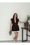 Gold Toka Belt Li Padded Shoulders Zarif Oversized Vest -Bitter Coffee - 6