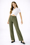 Young Girl High Waist Flared Fabric Pants with Velcro Closure (13-18 Years) - 2
