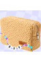 Arnee Brown Soft Sheep Hair Plush Makeup Bag Pcs Small Cosmetic Bag Pcs