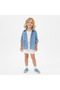 Girl's and Boy's Bear Embroidered Denim Shirt - 2