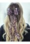 Melkady 517C - Leopard Printed Piece Curly Ruffled Organza Luxury Automatic Buckle - 2