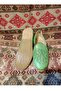 Green Women's Yemeni Sandals Hand Sewn Genuine Leather Leather Sole Stiletto Heel D Patterned 36 Size - 2