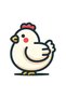 Decorative Sticker, Hen, White