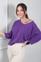 Women's V-Neck Bat Sleeve Knitwear Blouse