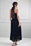 Women's Elastic Waist Lined Waterway Flock Printed Long Skirt - 4