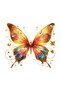 Autocolant decorativ, fluture, multicolor