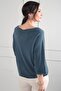 Women's V-Neck Bat Sleeve Knitwear Blouse - 4
