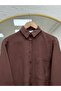 Deva Tek Pocketed Oversized Cupra Shirt-Çi̇334.13 Brown - 4