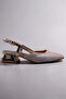Silver Glittery Heeled Open Back Classic Women's Shoes Heeled Shoes - 5