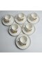 6-Piece Turkish Coffee Cup Set with Butterfly Details - Gold Porcelain Set Stylish Gift & Guest Presentation Set - 2