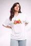 Women's Printed Detail Oversize Bol Cut T-Shirt with Cycling Neck