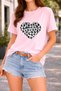 Women's Printed Detail Oversize Bol Cut T-Shirt with Cycling Neck