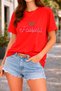 Women's Printed Detail Oversize Bol Cut T-Shirt with Cycling Neck