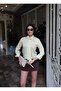 Striped Satin Women's Shirt with Tie Accessory - 3