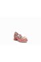 Broken Glass Patterned Elegant Heeled Children's Evening Dress Shoes with Bow - 5