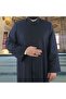 Suyuti Namaz and Imam Robe Long Dark Navy Blue Enderun Model