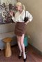 Women's Slit Mini Skirt with Shorts High Waist Stylish Office & Casual Combination Skirt
