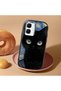 حافظة سيليكون سوداء متوافقة مع هاتف Tecno Spark Go 2(KM4) مزودة بـ ماصّ للصدمات كاميرات واقية على شكل قطة منقوش - 2