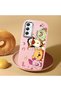 Samsung Galaxy A34 Compatible Shock-Absorbing Camera Protected Pink Silicone Case Cartoon Patterned - 2
