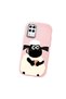 Samsung Galaxy M12/A12 Compatible Shock-Absorbing Camera Protected Pink Silicone Case Lamb Patterned - 3