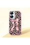 Realme C55 Compatible Shock-Absorbing Camera Protected Pink Silicone Case Leopard Printed I