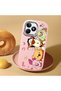 Realme Note 50 Compatible Shock-Absorbing Camera Protected Pink Silicone Case Cartoon Patterned - 2