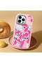 iPhone 12/12 Pro Compatible Shock-Absorbing Camera Protected Pink Silicone Case Pony Patterned - 3
