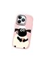 Realme Note 50 Compatible Shock-Absorbing Camera Protected Pink Silicone Case Lamb Patterned - 3