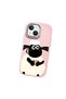 iPhone 13 Mini Compatible Shock-Absorbing Camera Protected Pink Silicone Case Kuzu Patterned - 3