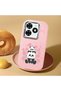 Tecno Spark 20/20C Compatible Shock-Absorbing Camera Protected Pink Silicone Case Panda Patterned - 2