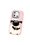Redmi 12C Compatible Shock-Absorbing Camera Protected Pink Silicone Case Lamb Patterned - 3