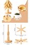 Natural Bamboo Decorative Trivet Set - 3-Piece Folding Heat Mat - Star Trivet for Home Office - 5