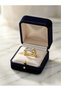 Zircon Stone Bead Model Gold Color Adjustable Steel Ring - Does Not Tarnish - 3