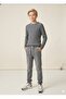 Boy's Elastic Waist, Lace-Up Side and Back, Pocketed Elastic Legs, Jogger Pants Denim Jeans