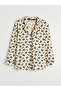 Beige Shirt Collar Bow Printed Maternity Pajama Set - 2