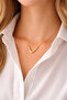 V Form Minimal Gold Tone Necklace |   Modern and Elegant Design - 3