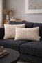 Beige Welsoft Fleece Cushion Cover 30X50 cm Set of 2 Reversible Set of Invisible Zipper Decorative - 2