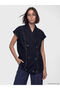 Nevavm Double-Breasted Collar Women's Jean Vest with a Difference - 3
