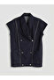 Nevavm Double-Breasted Collar Women's Jean Vest with a Difference - 7