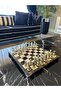 طقم شطرنج كلاسيكي فاخر مطرز يدويًا 25×25 سم – أحجار من الحديد المصبوب - 3
