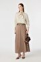 Belt Pieces Pleated Long Mocha Skirt 0212 - 4