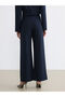 New Season from Güli̇s Gi̇yi̇m Navy Blue Loose Fit Wide Leg Women's Pleated Fabric Trousers - 4