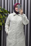 Women's Clothing Plus Size Quilted Full Length Cuff Sleeve Snap Closure Cap - 6