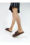 Bitter Brown Color Flat Suede Sole Closed Women's Shoes between Size 36-40 Slipper - 4