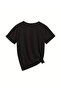 Women's V-Neck White/Black Printed T-Shirt Loose Fit Oversized - 7