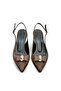 Women's Satin Medium Heel Stone Ribbon Buckled Stiletto - 5